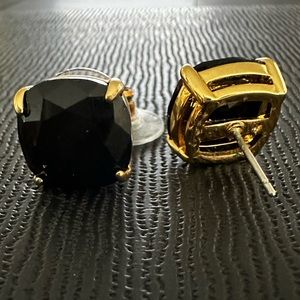Kate Spade ♠️ black and gold ear studs